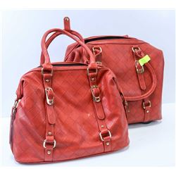 2PC P&D ORANGE TRAVEL BAGS.