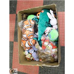 LARGE BOX OF ASSORTED PLUSH.