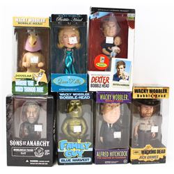 BOX OF ASSORTED BOBBLE HEADS.