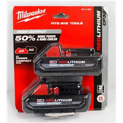 2 NEW MILWAUKEE M18 BATTERIES