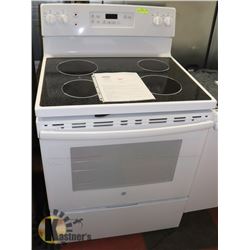 WHITE GE 4 BURNER RANGE, 30"X28"X48",