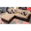 Image 1 : NEW 2 TONE FABRIC AND LEATHERETTE SECTIONAL WITH