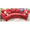 Image 1 : NEW RED FABRIC APT SIZE SECTIONAL WITH ACCENT