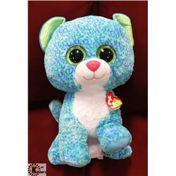 LARGE TY STUFFED ANIMAL ON CHOICE: BLUE KITTEN