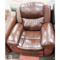 NEW BROWN LEATHERETTE RECLINING SOFA CHAIR