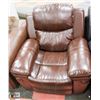 Image 1 : NEW BROWN LEATHERETTE RECLINING SOFA CHAIR