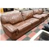 Image 1 : CHESTNUT BROWN LEATHERETTE 90" SOFA & 70" LOVE