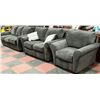 Image 1 : DARK GREY FABRIC 87" SOFA, 66" LOVESEAT & 44"