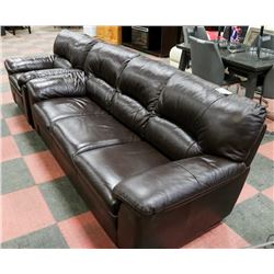 DARK BROWN LEATHERETTE 82" SOFA & 42" CHAIR