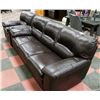 Image 1 : DARK BROWN LEATHERETTE 82" SOFA & 42" CHAIR