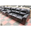 Image 1 : NEW BLACK LEATHERETTE PLUSH 89" SOFA W/ 65" LOVE