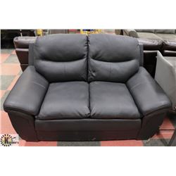 NEW BLACK LEATHERETTE 63" LOVE SEAT