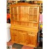 Image 1 : PINE WOOD CHINA CABINET, 42"X16"X73".
