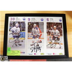 LOT OF 3 FRAMED EDMONTON OILERS SIGNATURES