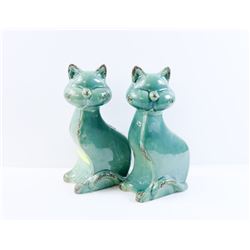 PAIR OF 12" CAT VASES