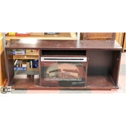 TV STAND WITH FIREPLACE INSERT, 66"X16"X27"