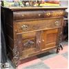 Image 1 : ANTIQUE 1930'S HAND CARVED DRESSER, 45"X22"X39".