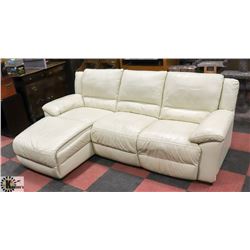 2PC LEATHER 97" SOFA WITH CHAISE LOUNGER