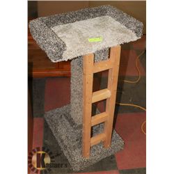 34" CAT TREE WITH LADDER AND THREE TONED.