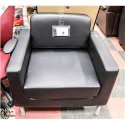 NEW BLACK LEATHERETTE WAITING ROOM CHAIR