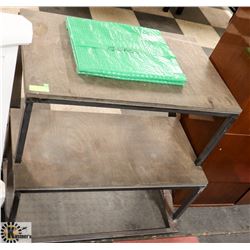 CUSTOM METAL & WOOD FABRICATED TABLE/SHELF UNIT,