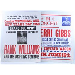 HANK WILLIAMS 1953 GRAND OLE OPRY POSTER AND