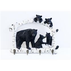 BEAR FAMILY WALL HANGING WITH HOOKS