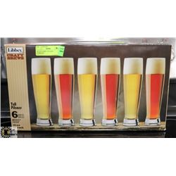 SET OF 6 LIBBEY PILSNER TUMBLERS