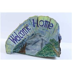"WELCOME HOME" WOOD STATUE