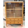 Image 1 : GLASS DOOR CABINET WITH 4 DRAWERS 32"X15"X48".