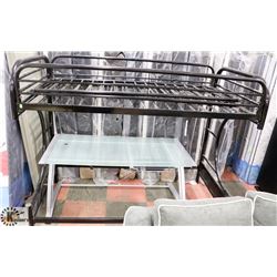 BLACK METAL BUNK BED AS IS- NEEDS BRACKETS