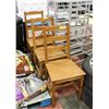 Image 1 : LOT OF 3 RAW PINE WOOD CHAIRS