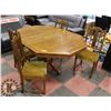 Image 1 : 4FT OCTAGONAL DINING TABLE WITH LEAF AND 4 CHAIRS,