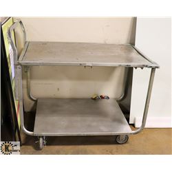 STAINLESS STEEL CART ON CASTORS, 2 LEVELS,