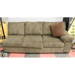 BROWN FABRIC PARTIAL SECTIONAL. FURNITURE