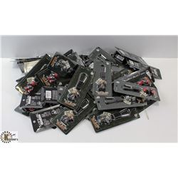 BOX OF ASSORTED TEDDY SCARE KEY RINGS.