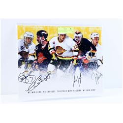 NHL VANCOUVER CANUCKS 11X14 PHOTO 4 AUTOGRAPHS
