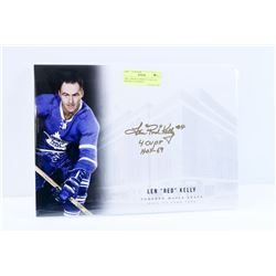 NHL TORONTO MAPLE LEAFS LEN RED KELLY SIGNED