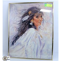 FRAMED NATIVE LADY PICTURE