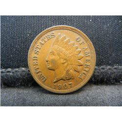 1907 Indian Cent AU Nice