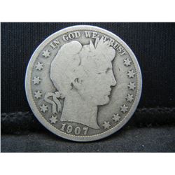 1907 D Barber Half Dollar