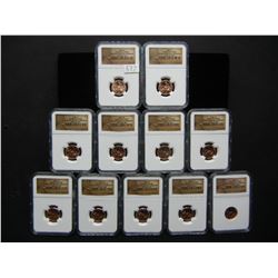(10) 2009 Lincoln Cents Formative Years NGC MS66 RD
