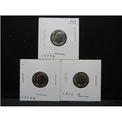 1970 D, 74 D 77, Roosevelt Dimes