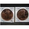 Image 2 : (2) Copper Rounds .999, Standing and Walking Designs