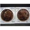 Image 2 : (2) Copper Rounds .999, Mercury and Morgan Designs
