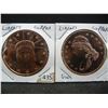 Image 2 : (2) Copper Rounds .999, Draped and Statue of Liberty Design