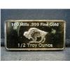 Image 2 : Clad 1/2 Troy Ounce 100 Mills .999 Fine Gold Buffalo Collector Bar