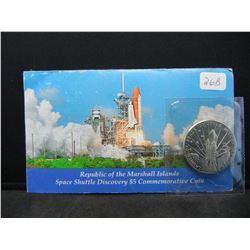 1988 Marshall Islands Five Dollar Combative Coin Space Shuttle Discovery