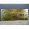 Image 1 : 1928 $10,000 Gold Certificate 24K Gold Foil Note (Not Legal Tender)