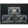 Image 1 : Clad 3 One Troy Ounce German Silver Buffalo Collector Bars Clad